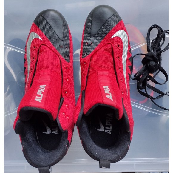Nike Cleats Alpha Menace Pro 884527-600 Size 13 - Black/White Tough Red - Picture 3 of 8